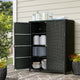 Outdoor Wicker Storage Cabinet – Stylish Garden Storage & Bar Table | Black PE Rattan