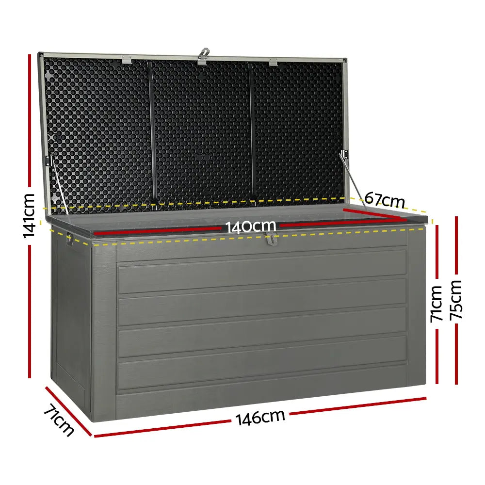 680 litre outdoor storage box dimensions 146cm wide