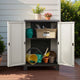 Outdoor Storage Cabinet 92cm Lockable | Weatherproof Cupboard Rattan Beige