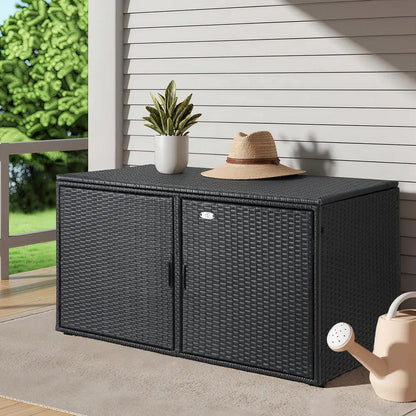 Large Outdoor Storage Box 333L - Waterproof Deck Storage Cabinet with Dual Opening