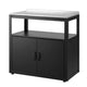 Gardeon Potting Bench with Storage Cabinet - Stainless Steel Top Garden Workbench, Black