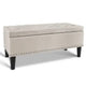 Large Storage Ottoman Bench 96cm Linen Taupe - Extra Seating & Hidden Storage for Living Room Bedroom Australia