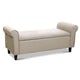 Large Storage Ottoman Bench 125cm | Linen Blanket Box with Arms