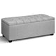 Artiss 97cm Storage Ottoman Blanket Box – Button Tufted Linen Grey Bench Seat