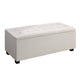 Storage Ottoman Blanket Box – 97cm Faux Linen Bench Seat with Hidden Storage (Beige)