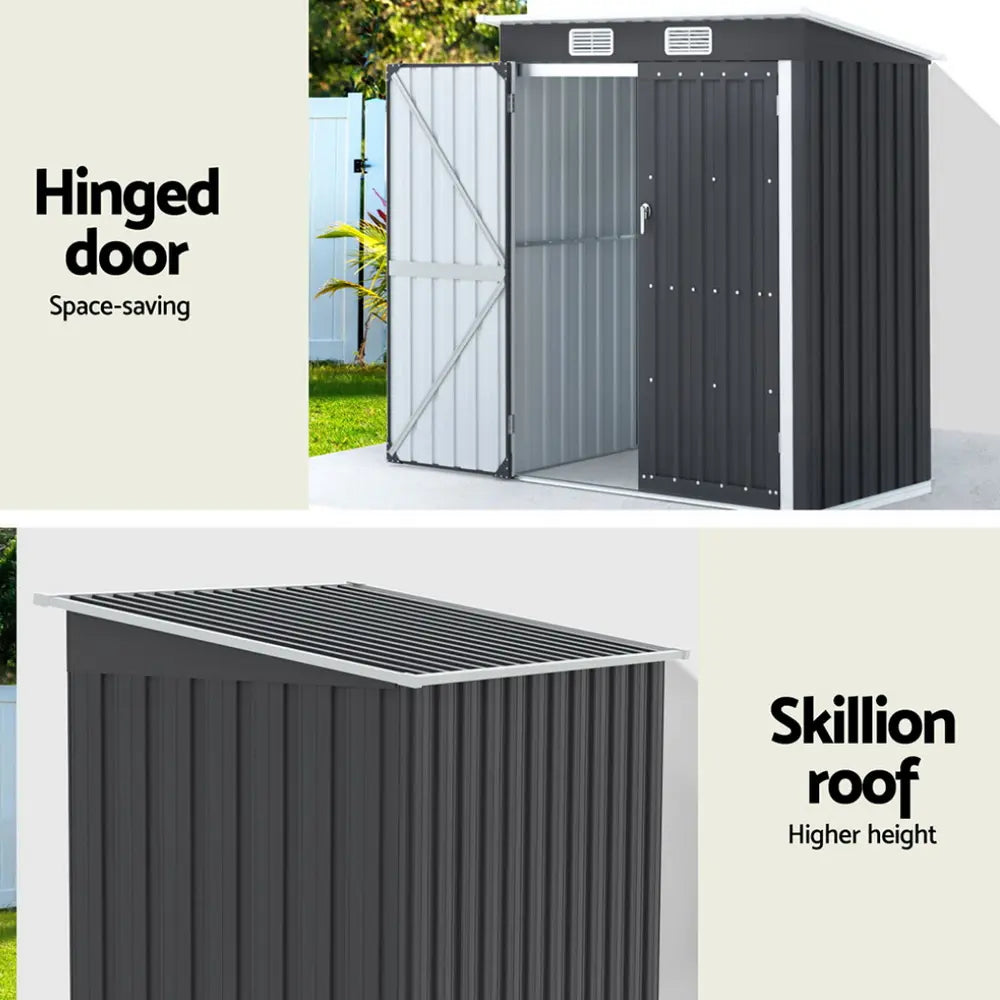 Sloped roof and ventilation system detail showing weatherproof design protecting stored items from Australian climate conditions