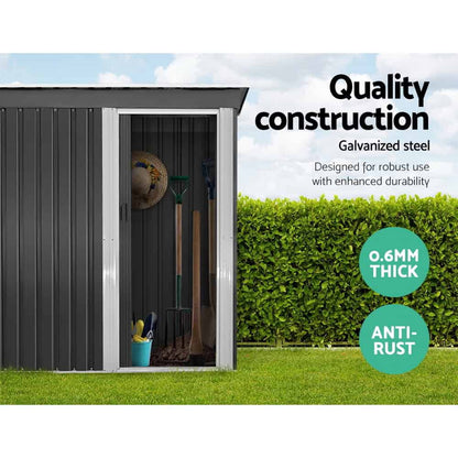 1.62x0.86M Metal Garden Shed – Outdoor Storage Tool House with Sliding Door, Grey