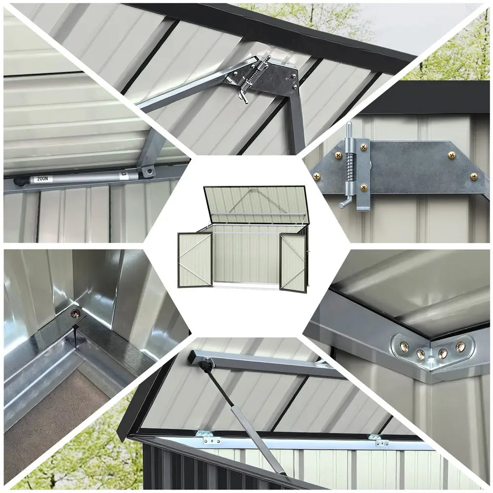 Galvanized steel frame construction detail of Giantz garden shed