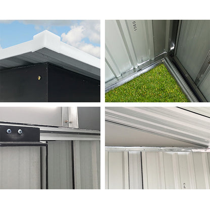 1.94 x 1.21m Grey Metal Garden Shed – Compact Outdoor Storage for Tools & Gear