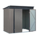 1.95 x 1.31m Steel Garden Shed – Compact Outdoor Storage (Grey / Brown)