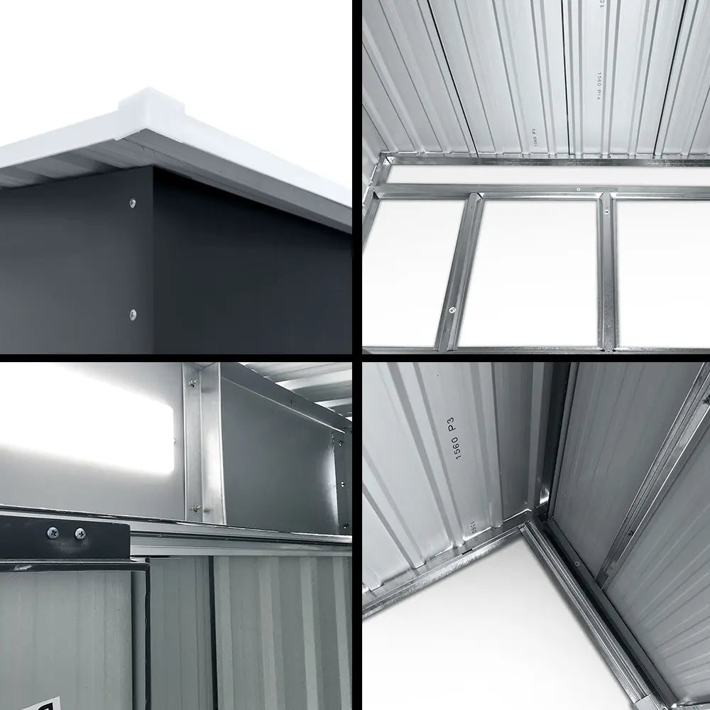 Easy assembly metal garden shed components and hardware included