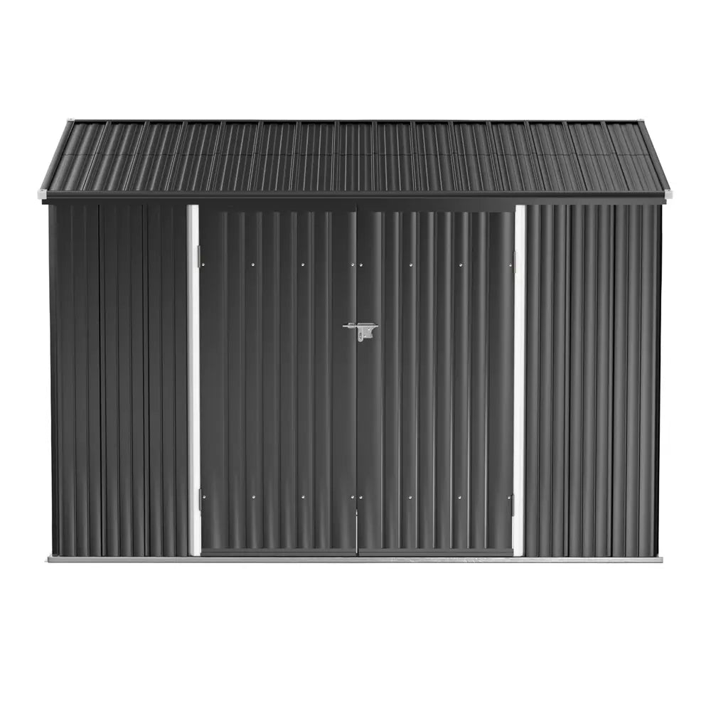 3m Garden Shed Galvanised Steel | Outdoor Storage Shed with Lockable Doors
