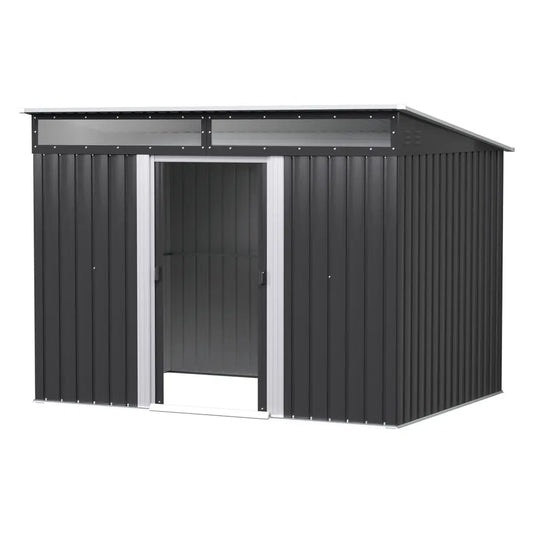 Giantz 2.6x1.95m compact grey garden shed with sliding doors | Australian made for Australian conditions