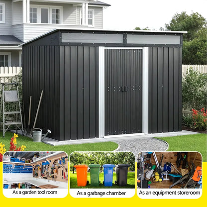 2.6x1.95M Garden Shed - Compact Steel Storage with UV Protection