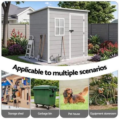 Giantz Resin Garden Shed 1.87 x 1.28m - Rust-Free Lockable Outdoor Storage Box, Grey