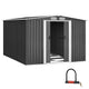 2.58 x 3.14m Steel Garden Shed – Sliding Door Workshop (Modern Grey)