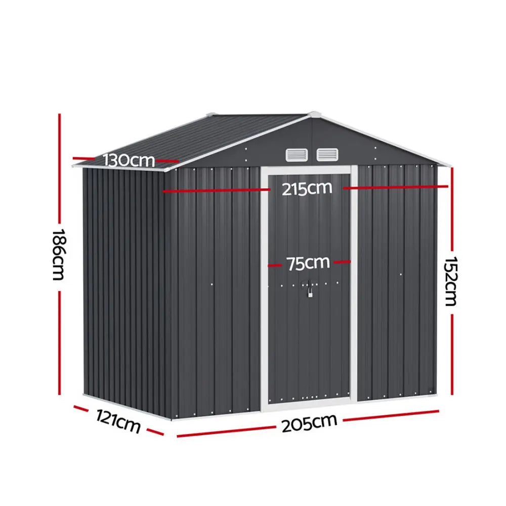 2.15m Garden Shed with Sliding Door - Steel Outdoor Storage Shed Australia