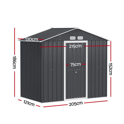 2.15m Garden Shed with Sliding Door - Steel Outdoor Storage Shed Australia