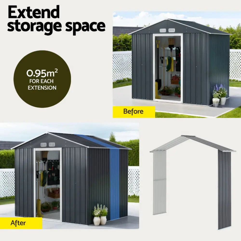 Garden Shed 2.15x1.74m with Extension Kit - Steel Storage Australia