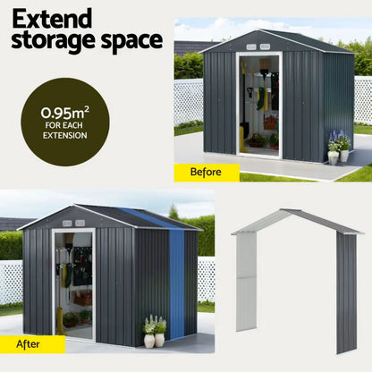 Garden Shed 2.15x1.74m with Extension Kit - Steel Storage Australia