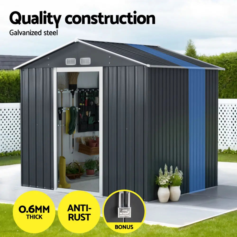 Garden shed extension kit showing additional 44cm depth storage space modular Australian backyard shed system
