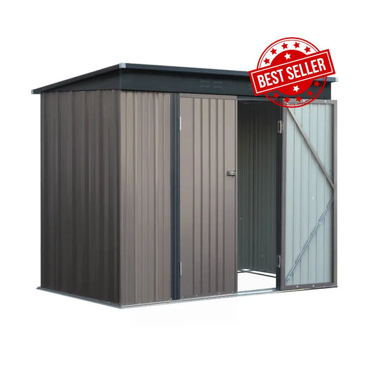 Lockable Metal Garden Shed 2.31x1.31m - Weatherproof Outdoor Tool Storage with Double Doors