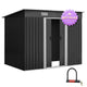 2.38 x 1.31m Metal Garden Shed – Sliding Door Outdoor Storage (Modern Grey)
