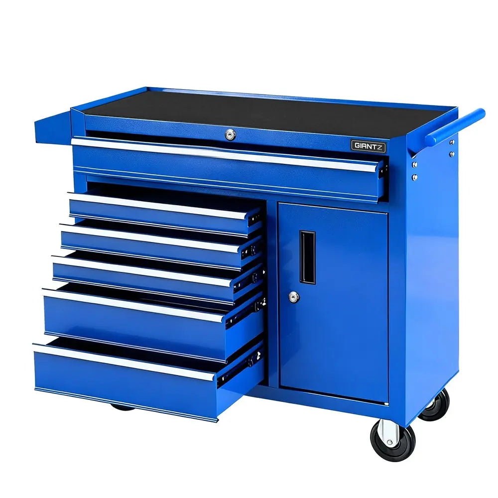 Giantz 6 Drawer Tool Chest Trolley 100kg Blue | Rolling Toolbox Cabinet