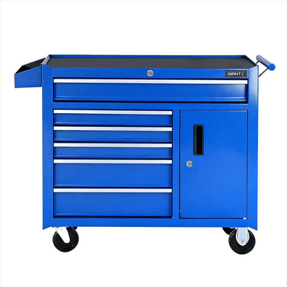 Giantz 6 Drawer Tool Chest Trolley 100kg Blue | Rolling Toolbox Cabinet