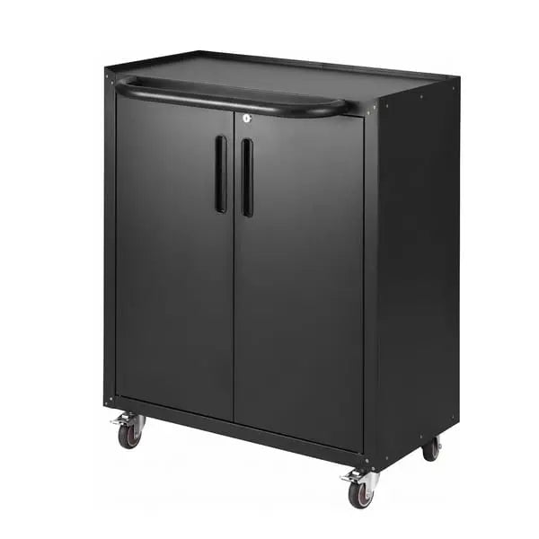 Giantz 75cm rolling tool cabinet in black with wheels