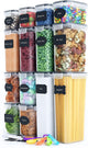 14-Piece Airtight Food Storage Container Set – BPA-Free Plastic with Easy-Lock Black Lids & Labels for Pantry & Kitchen Organisation