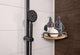 2-Pack Round Bamboo & Stainless Steel Corner Shower Caddy – No-Drill Shelves with Vacuum Suction Cups (Bathroom & Kitchen Use)