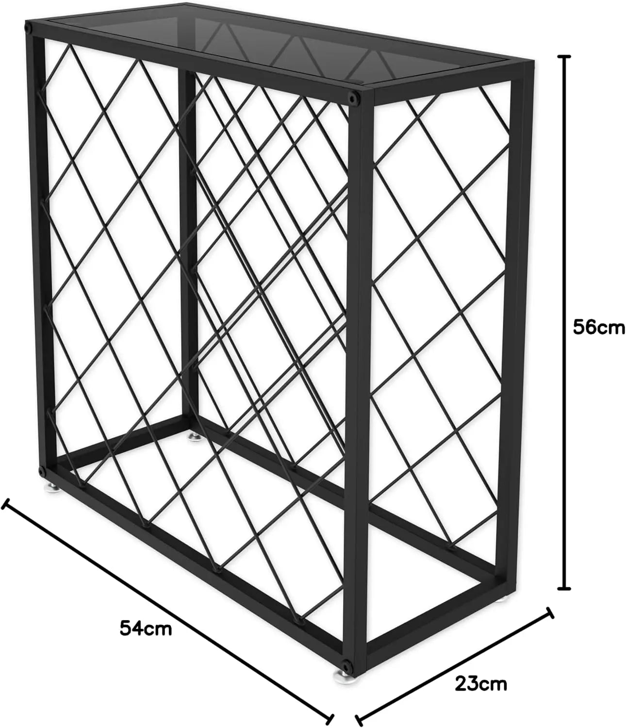 Stylish 25-Bottle Freestanding Wine Rack – Space-Saving Metal Storage with Top Shelf