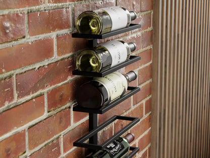 Wall Mount Wine Rack 10 Bottle - Black Metal Storage Australia