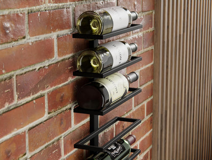 CARLA HOME 2-Pack Wall-Mount Wine Rack – Metal Bottle Holder for 10 Bottles | Matte Black