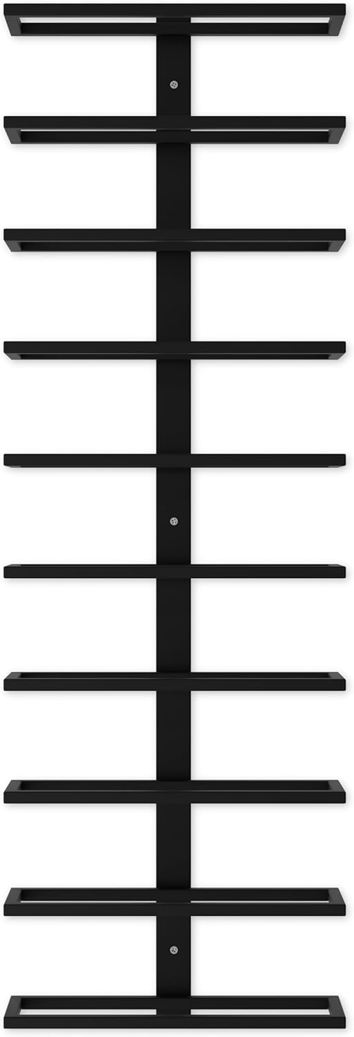 CARLA HOME 2-Pack Wall-Mount Wine Rack – Metal Bottle Holder for 10 Bottles | Matte Black