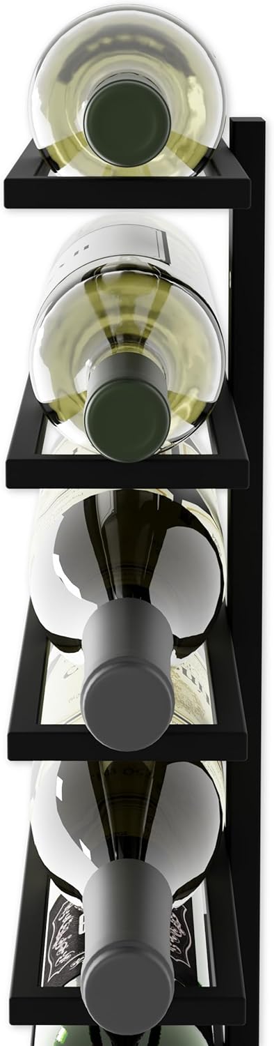CARLA HOME 2-Pack Wall-Mount Wine Rack – Metal Bottle Holder for 10 Bottles | Matte Black