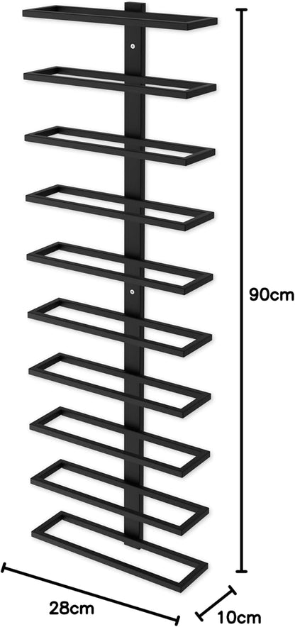 CARLA HOME 2-Pack Wall-Mount Wine Rack – Metal Bottle Holder for 10 Bottles | Matte Black