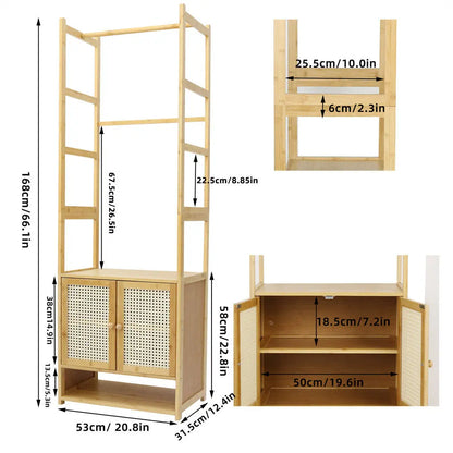 Compact 53cm bamboo clothes rack perfect for small spaces and apartments