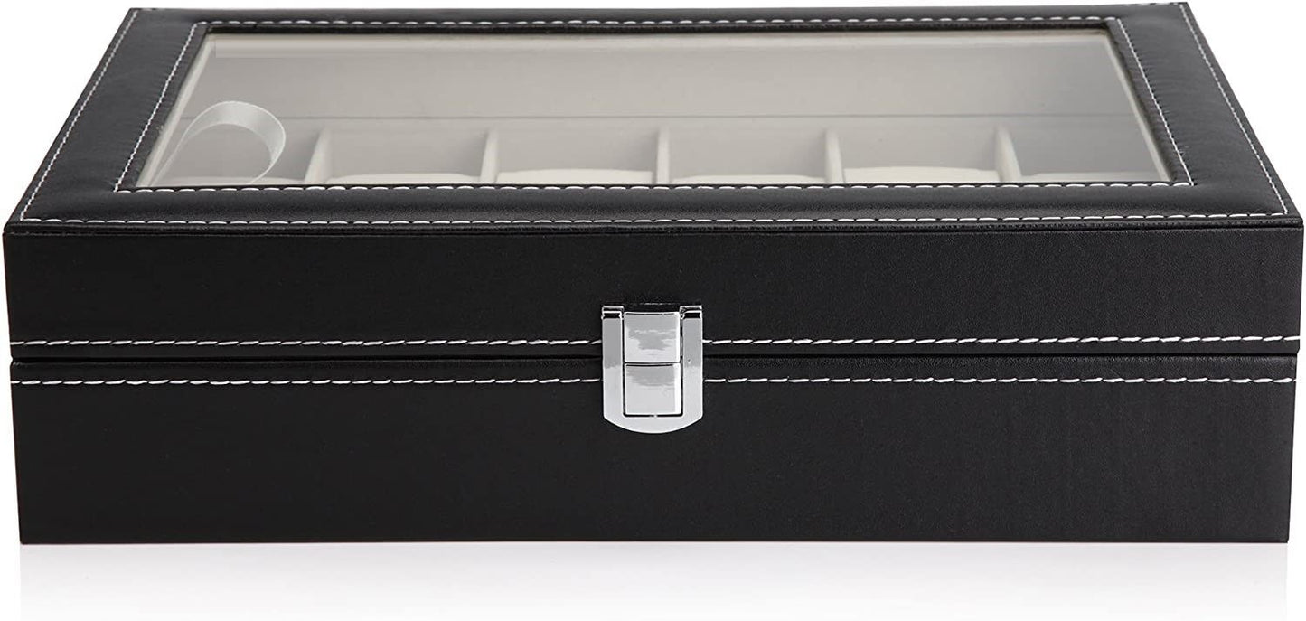 lockable watch storage case with glass top