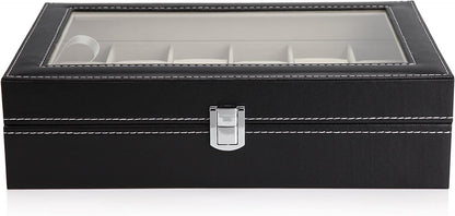 lockable watch storage case with glass top