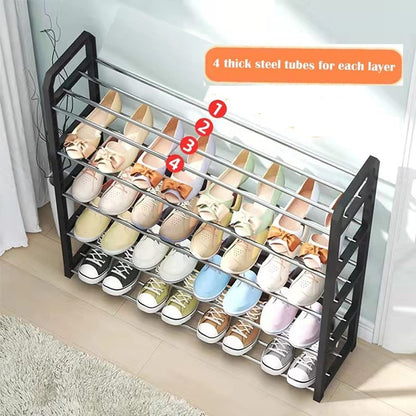 4 Tier White Shoe Rack Storage - Fits 15 Pairs | Space-Saving Organiser Australia