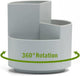 360° Rotating Desk Organiser – Multi-Layer Pen & Stationery Holder (Grey)