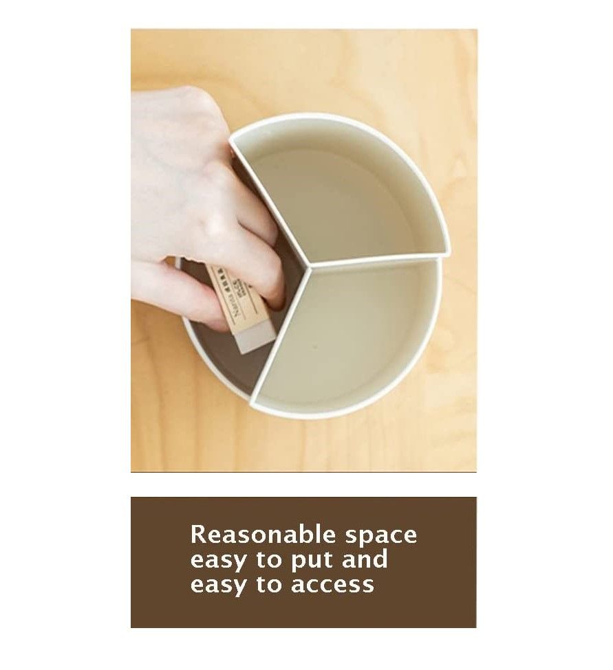 360° Rotating Desk Organiser – Multi-Layer Pen & Stationery Holder (Grey)