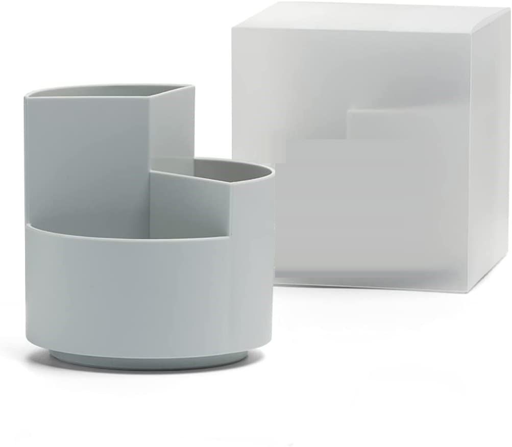 360° Rotating Desk Organiser – Multi-Layer Pen & Stationery Holder (Grey)