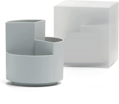 360° Rotating Desk Organiser – Multi-Layer Pen & Stationery Holder (Grey)