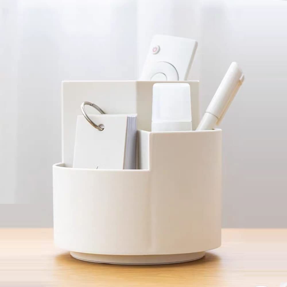 360° Rotating Desk Organiser – Multi-Layer Pen & Stationery Holder (Grey)
