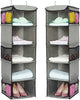 2-Pack Hanging Closet Organizer Australia | 5-Shelf Foldable Wardrobe Storage with Side Pockets