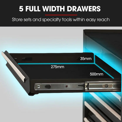 Premium Tool Cabinet 7 Drawer Trolley | Bullet Pro Lockable Rolling Toolbox Australia