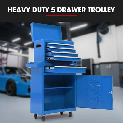 Combo Tool Cabinet 5 Drawer + Storage | Bullet Pro Split Chest Trolley Australia